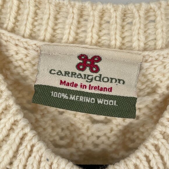 Carraig Donn Ireland Merino Wool Women's Button Long Sleeve Cardigan Natural M - Picture 10 of 11